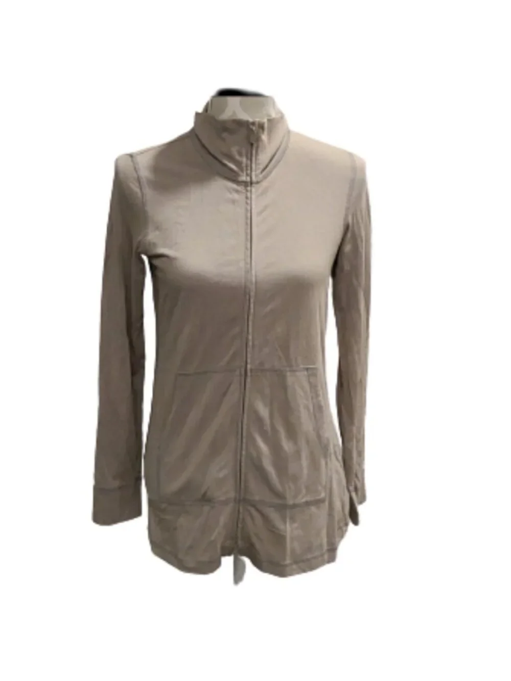 Eileen Fisher taupe zip up jacket